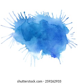 Set of vector watercolor blobs, isolated on white background. Shape design blank watercolor colored rounded shapes web buttons on white background.