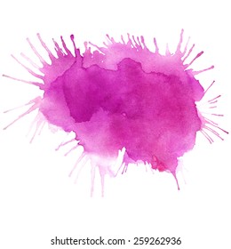 Set of vector watercolor blobs, isolated on white background. Shape design blank watercolor colored rounded shapes web buttons on white background.