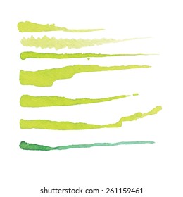 Set of vector watercolor blobs, isolated on white background. Shape design blank watercolor colored rounded shapes web buttons on white background