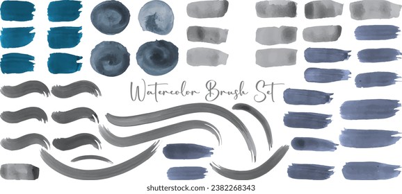 Set of vector watercolor brush stroke, ink brush stroke, brush, texture. Dirty artistic design element, watercolour brush stroke, watercolor splash