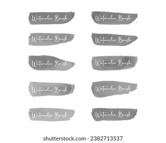 Set of vector watercolor brush stroke, ink brush stroke, brush, texture. Dirty artistic design element, watercolour brush stroke