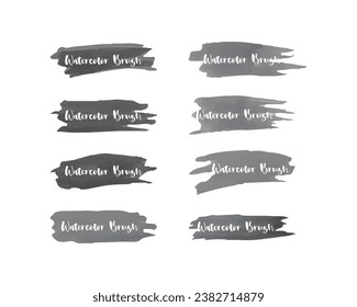 Set of vector watercolor brush stroke, ink brush stroke, brush, texture. Dirty artistic design element, watercolour brush stroke