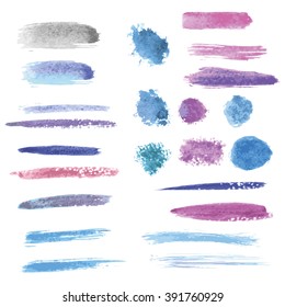 Set of vector watercolor brushes