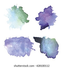 Set of vector watercolor brushes. Watercolor splashes