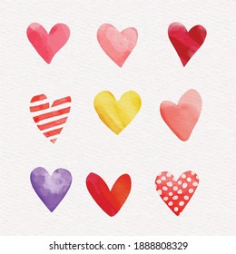 Set of heart watercolor 4972307 Vector Art at Vecteezy