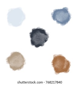 Set of Vector Watercolor Paint On White Background.
