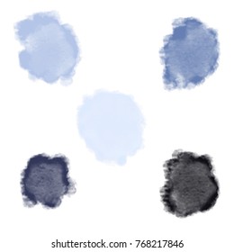 Set of Vector Watercolor Paint On White Background.
