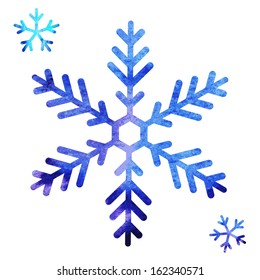 Set of vector watercolor snowflakes 