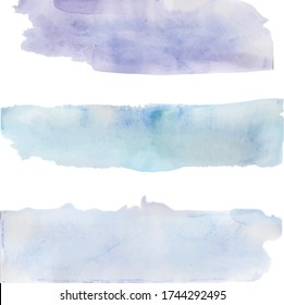 Set of vector watercolor splashes on a white background.