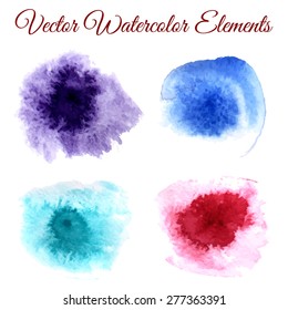 A set of vector watercolor stains.