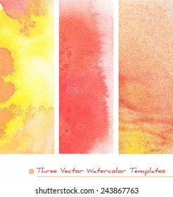 Set of vector watercolor templates/banners