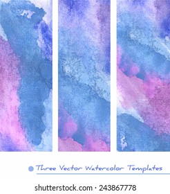 Set of vector watercolor templates/banners