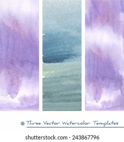 Set of vector watercolor templates/banners