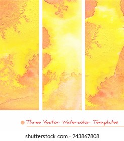 Set of vector watercolor templates/banners