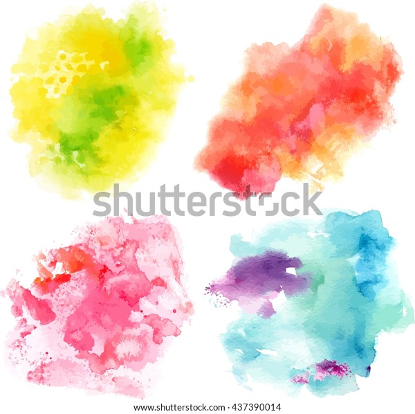 Set Vector Watercolor Textures Representing Four Stock Vector (Royalty ...