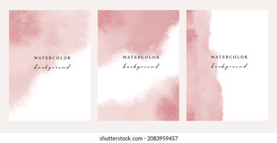 Set of vector watercolour universal backgrounds with copy space for text