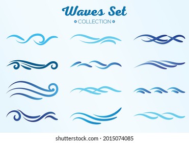 Set vector waves from the element of the design, Vector Illustration
