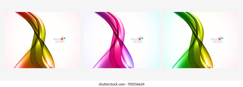 Set of vector waves lines design for brochure, website, flyer design and abstract background...