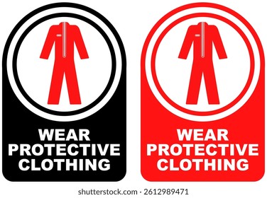Set vector wear protective clothing sign symbol labels sticker design illustration