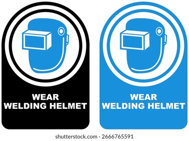 Conjunto de Vector de desgaste de soldadura de casco signo símbolo etiquetas de pegatina ilustración de diseño