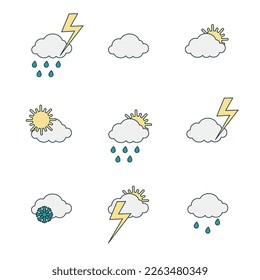 conjunto de iconos vectoriales del tiempo