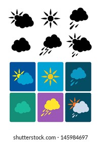 Set of vector weather icons. Modern flat design