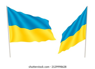Banderas vectoriales de Ucrania aisladas en fondo blanco