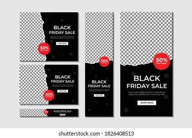 Set of vector web banner for black friday