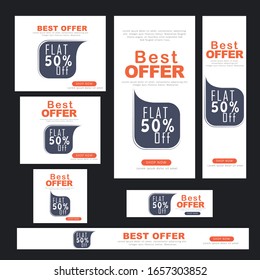 set of vector web banners template of standard sizes for sale with a place for photos. 