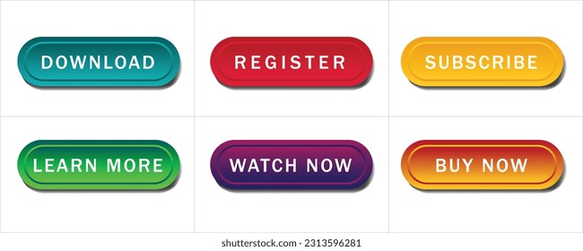 Set of vector web button. Editable UI button concept. Vector illustration