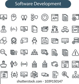 Set Of Vector Web Development Line Icons. Software Development Line Icons