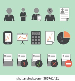 Set of vector web icons for business, finance and office.