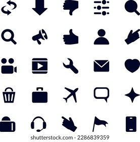 A set of vector web icons of flat design 