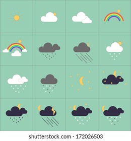 set of vector web icons weather