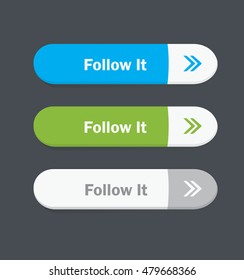 Set of vector web interface oval buttons. Follow it.