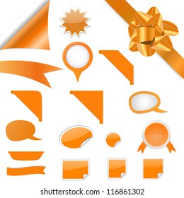 Set of vector web orange supplements