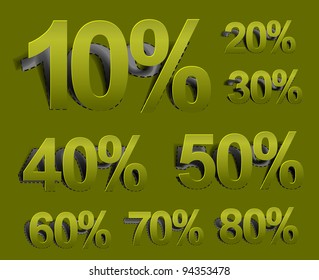 Set of vector web Sale percents peel off design element.