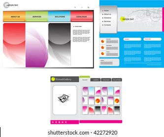 Set of vector web template