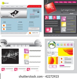 Set of vector web template