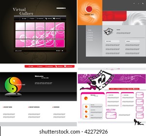 Set of vector web template