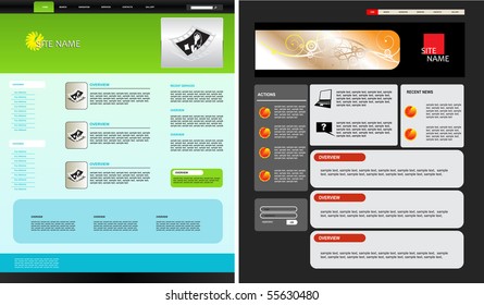 Set vector web templates