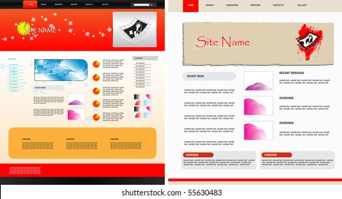 Set vector web templates