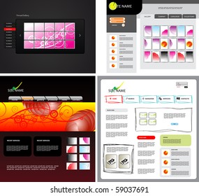 Set of vector web templates