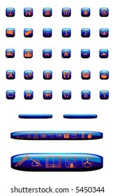 Set of vector web,music and internet icons