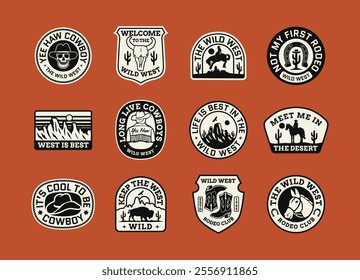 Set of vector western inspired badge designs