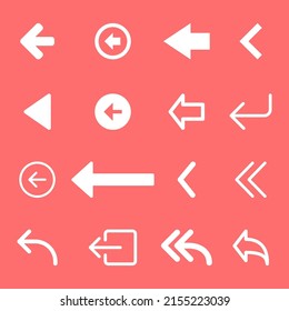 Set of vector white arrows in different styles. Vector isolated arrows Vector stock illustration.