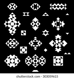 Set of vector white geometric elements. Vector eps 10.