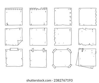 Set of vector white paper stickers with copy space for text isolated on white background. Elements for branding, packaging, prints and social media posts