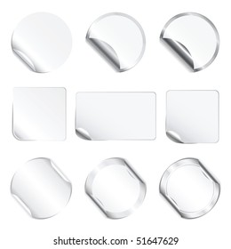 Set vector white stickers