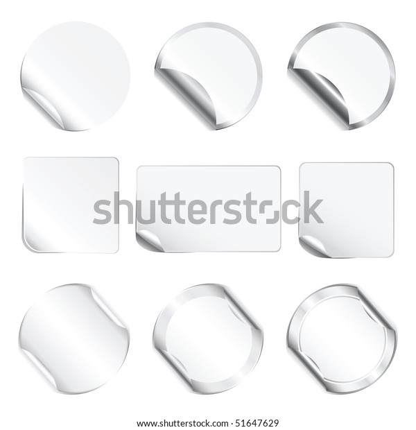 Set Vector White Stickers Stock Vector (Royalty Free) 51647629 ...
